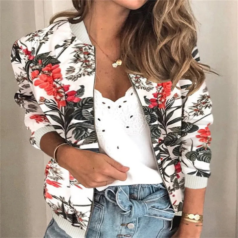 Jaqueta Feminina Bomber Floral