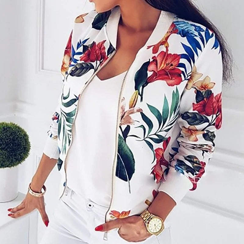 Jaqueta Feminina Bomber Floral