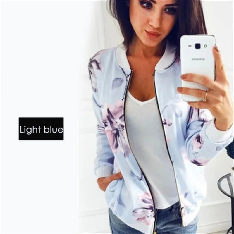 Jaqueta Feminina Bomber Floral