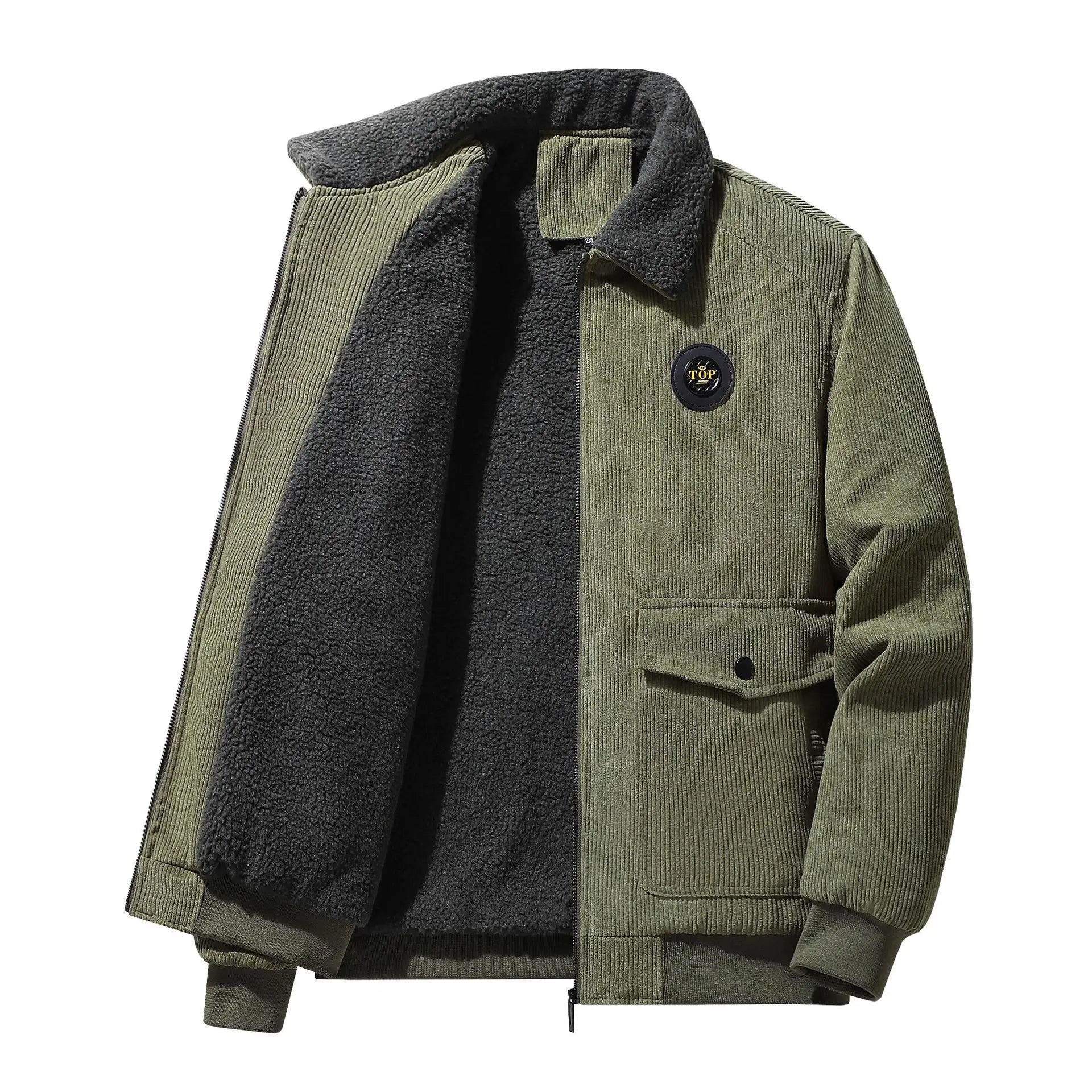 Casaco Masculino de Inverno em Veludo