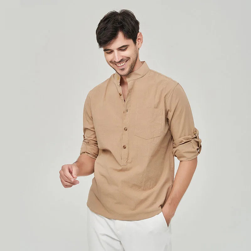 Camisa Masculina Casual em Algodão
