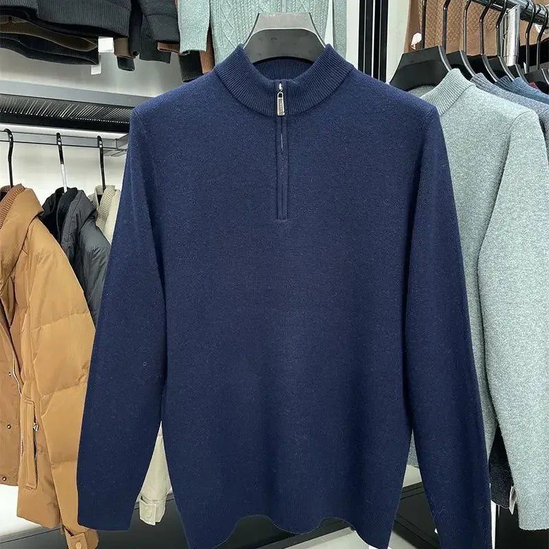 Suéter Masculino Gola Alta Meia Polo