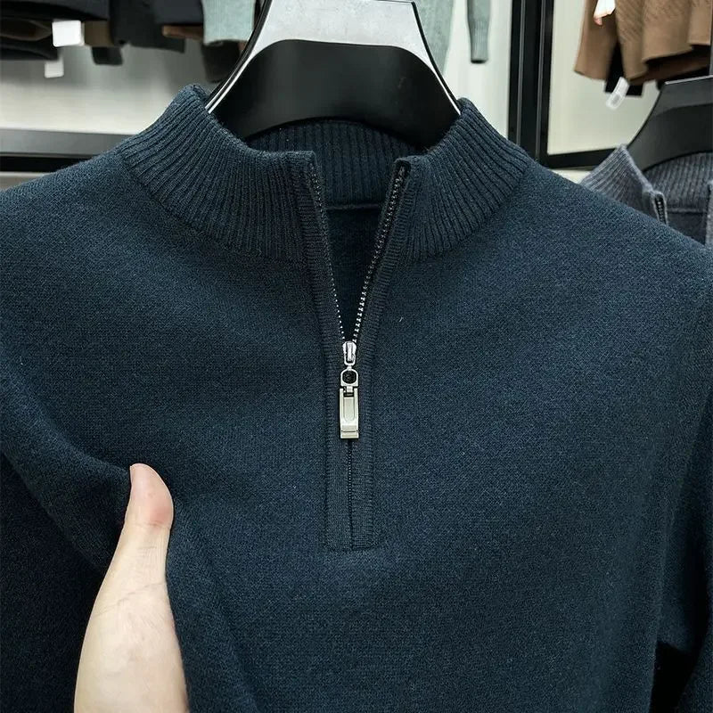 Suéter Masculino Gola Alta Meia Polo