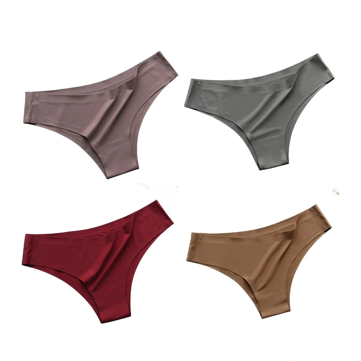 Kit 04 Peças de Calcinhas Femininas em Ice Silk (COMPRE 02 LEVE 03)
