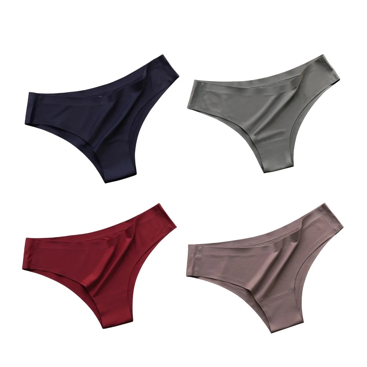 Kit 04 Peças de Calcinhas Femininas em Ice Silk (COMPRE 02 LEVE 03)