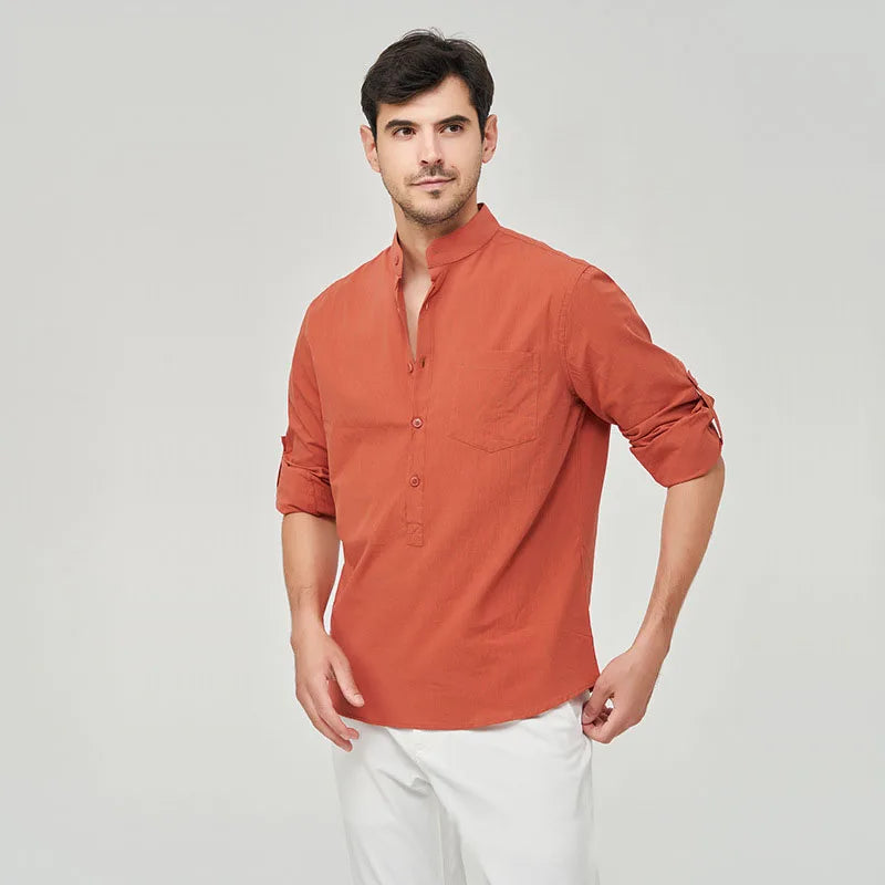 Camisa Masculina Casual em Algodão