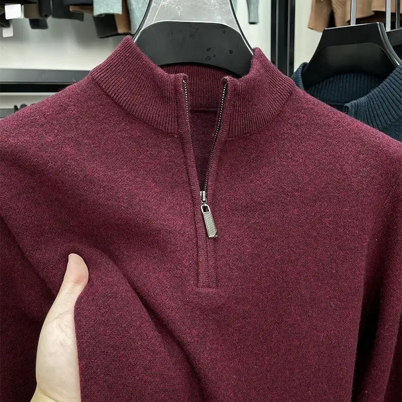 Suéter Masculino Gola Alta Meia Polo