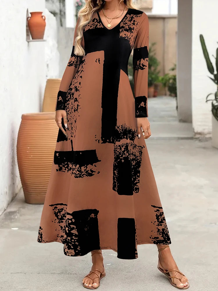 Vestido Longo Feminino Estampado