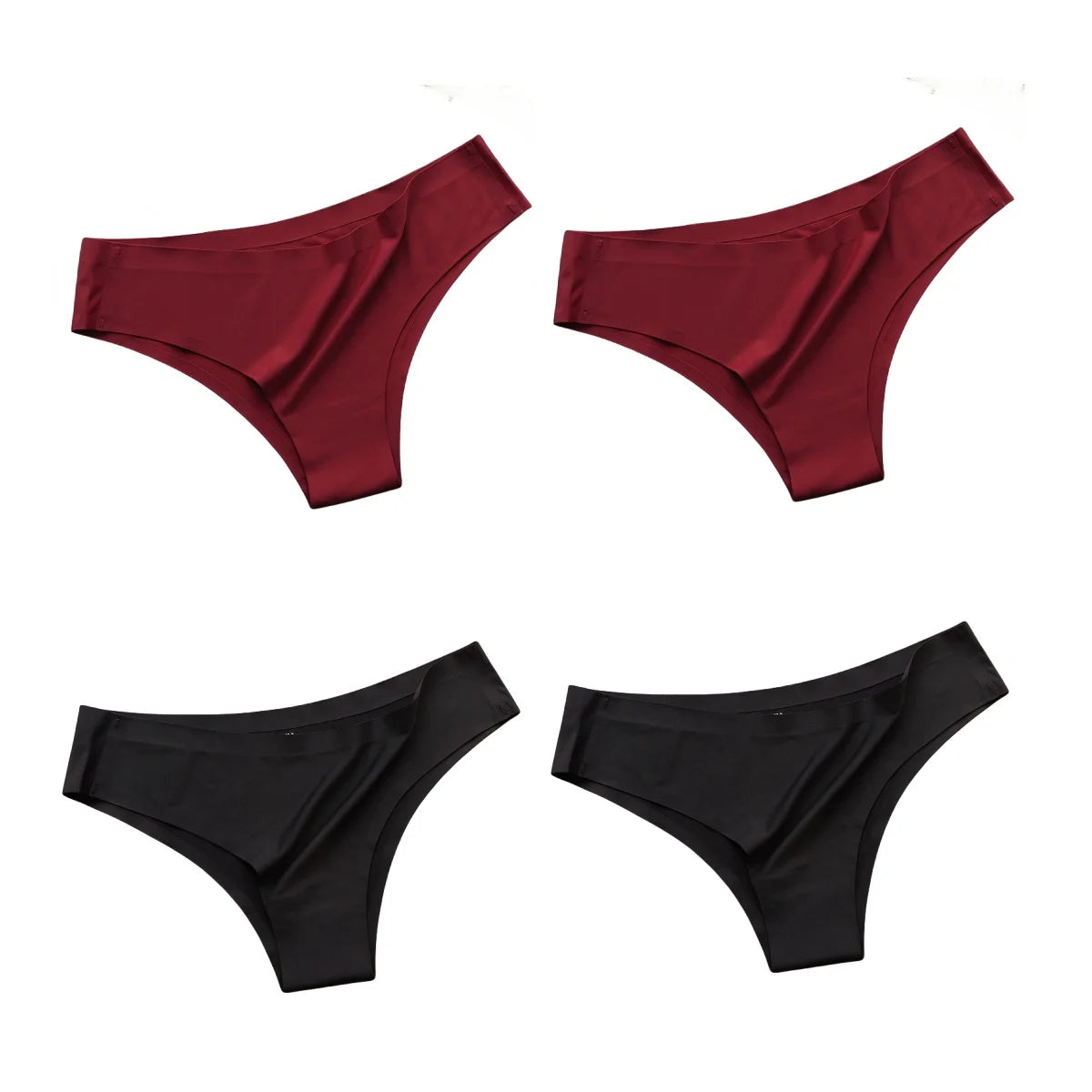 Kit 04 Peças de Calcinhas Femininas em Ice Silk (COMPRE 02 LEVE 03)