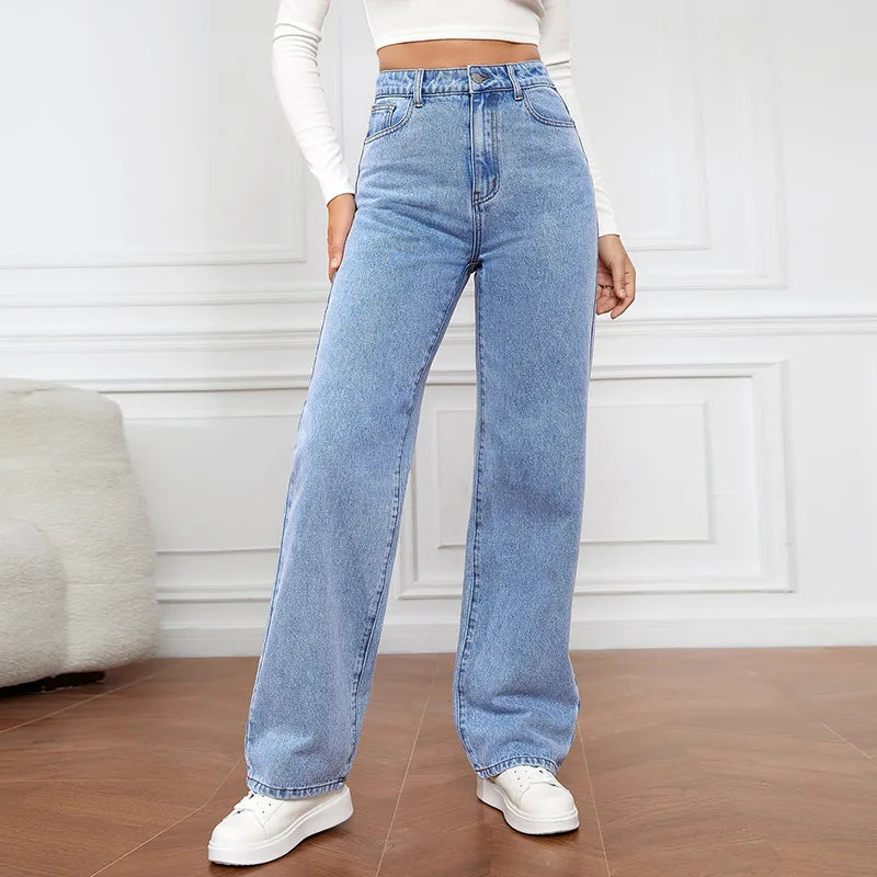 Calça Jeans Wide Leg Feminina – Cintura Alta