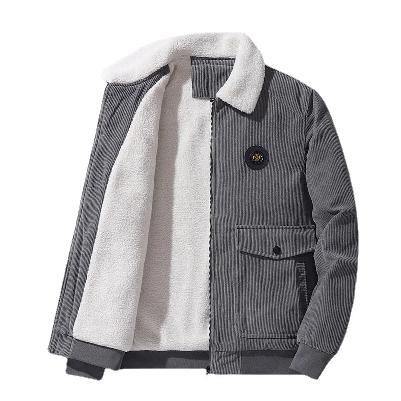 Casaco Masculino de Inverno em Veludo
