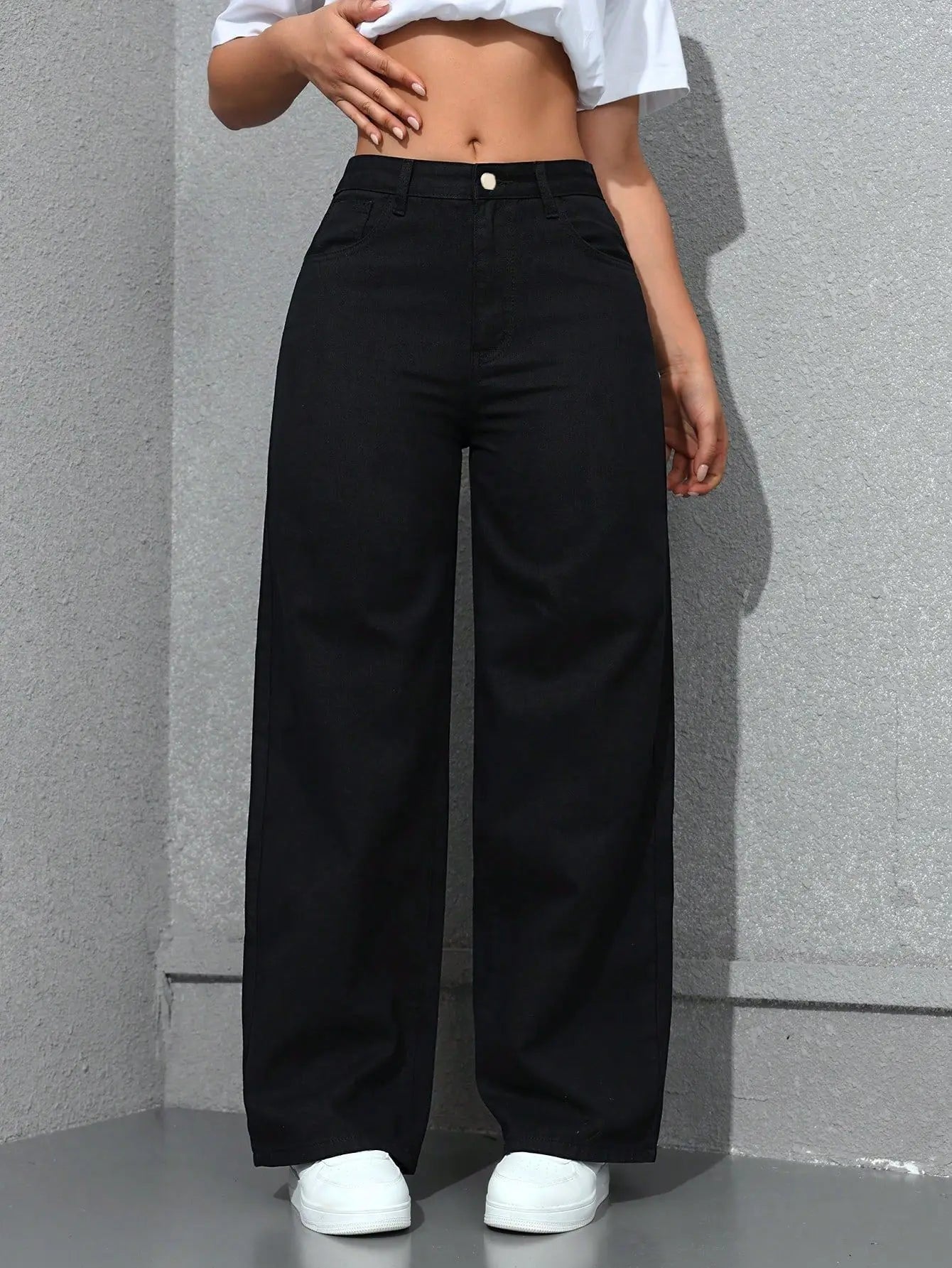 Calça Jeans Feminina Wide Leg Vintage