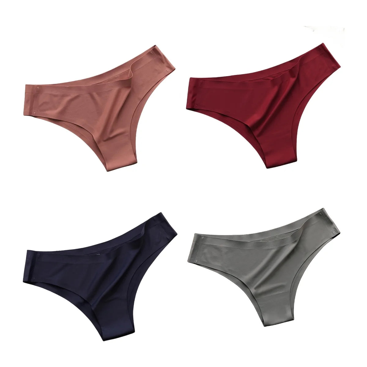 Kit 04 Peças de Calcinhas Femininas em Ice Silk (COMPRE 02 LEVE 03)