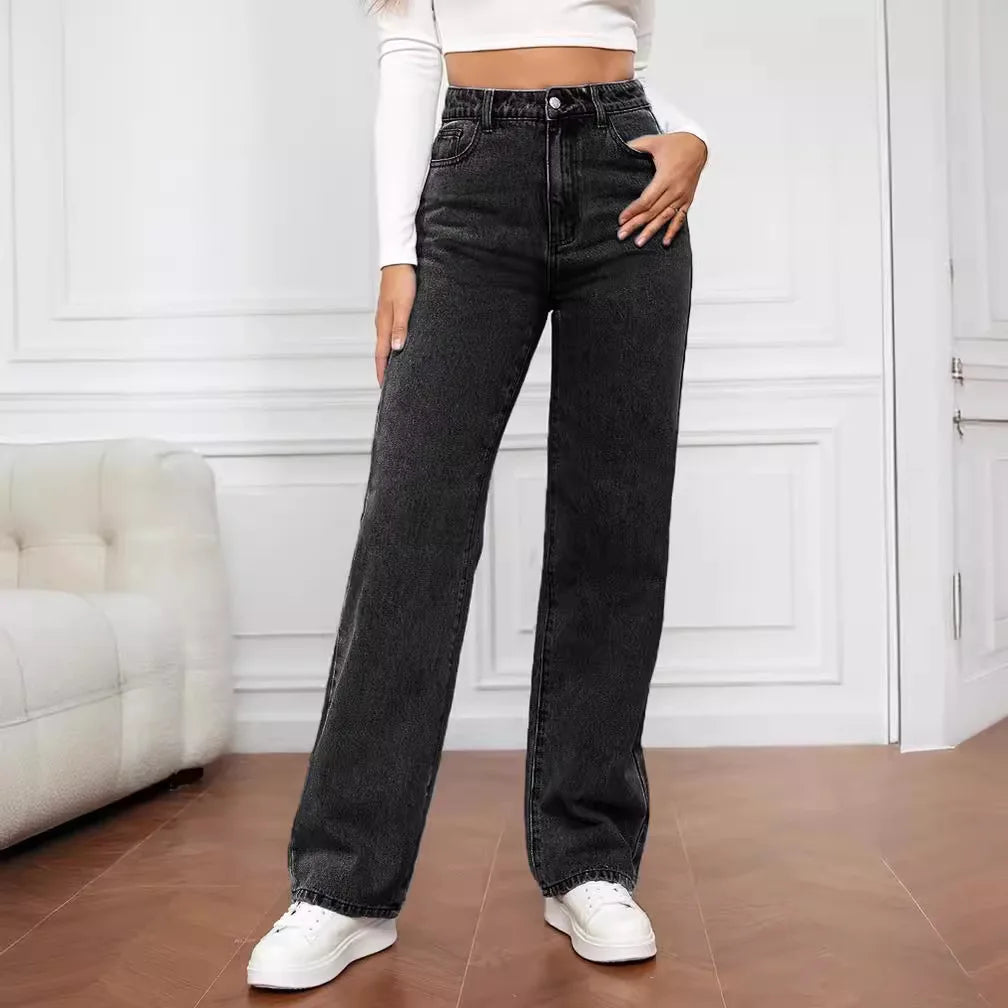 Calça Jeans Wide Leg Feminina – Cintura Alta