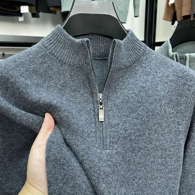 Suéter Masculino Gola Alta Meia Polo