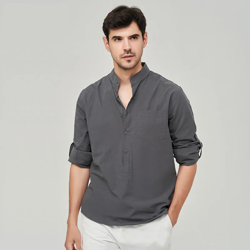 Camisa Masculina Casual em Algodão