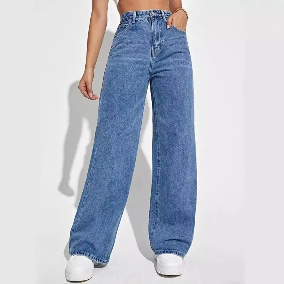 Calça Jeans Wide Leg Feminina – Cintura Alta