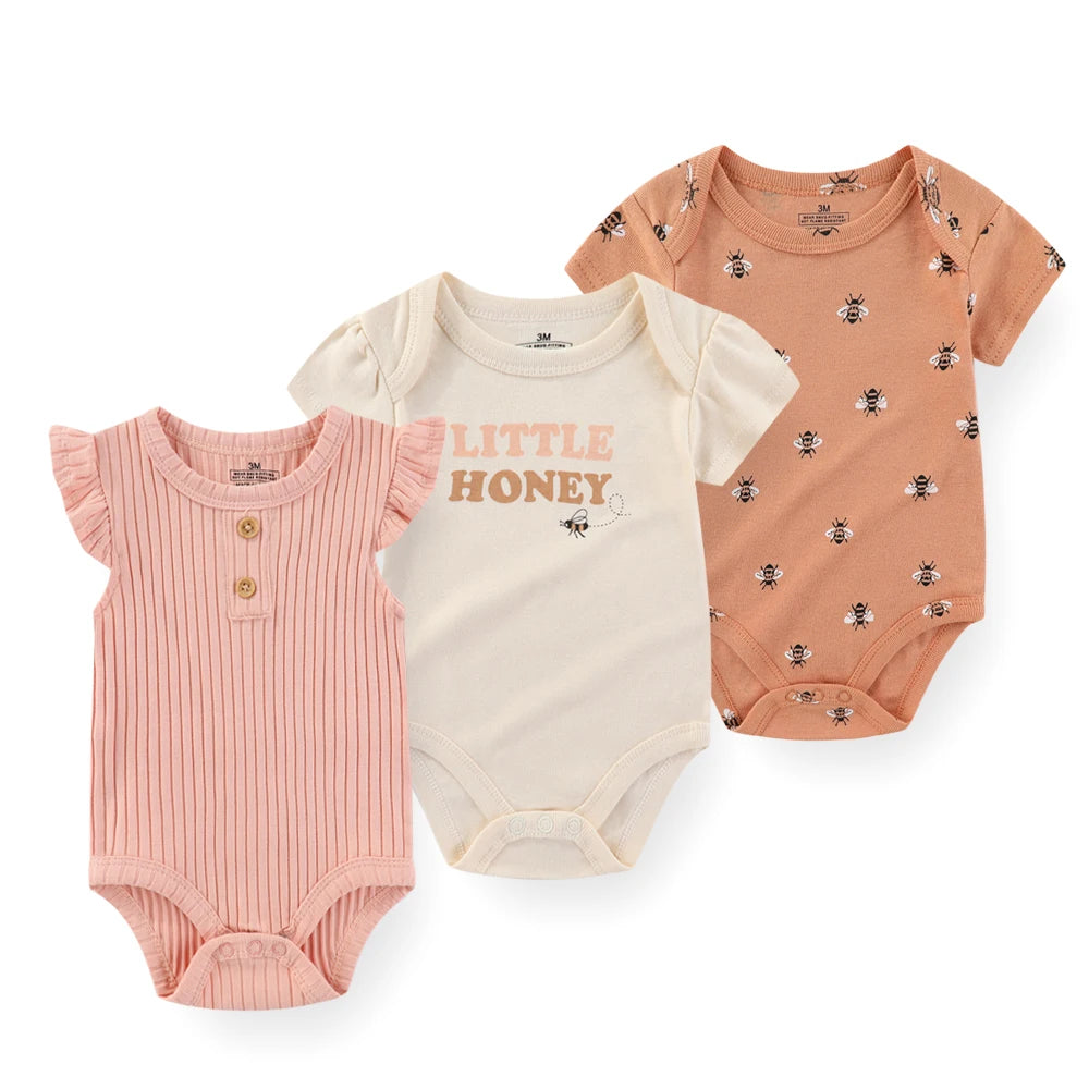 Kit 3 Body Bebê Verão Kiddiezoom com Estampa Divertida