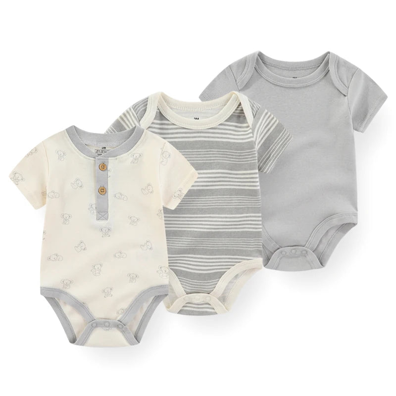 Kit 3 Body Bebê Verão Kiddiezoom com Estampa Divertida