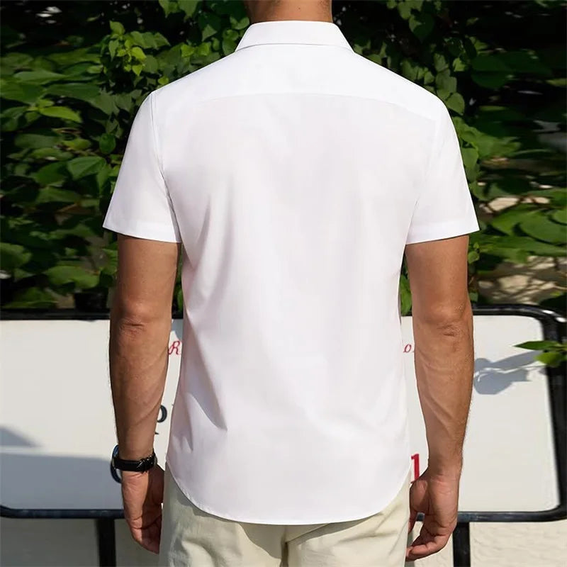Camisa Masculina Casual com Gola Lapela