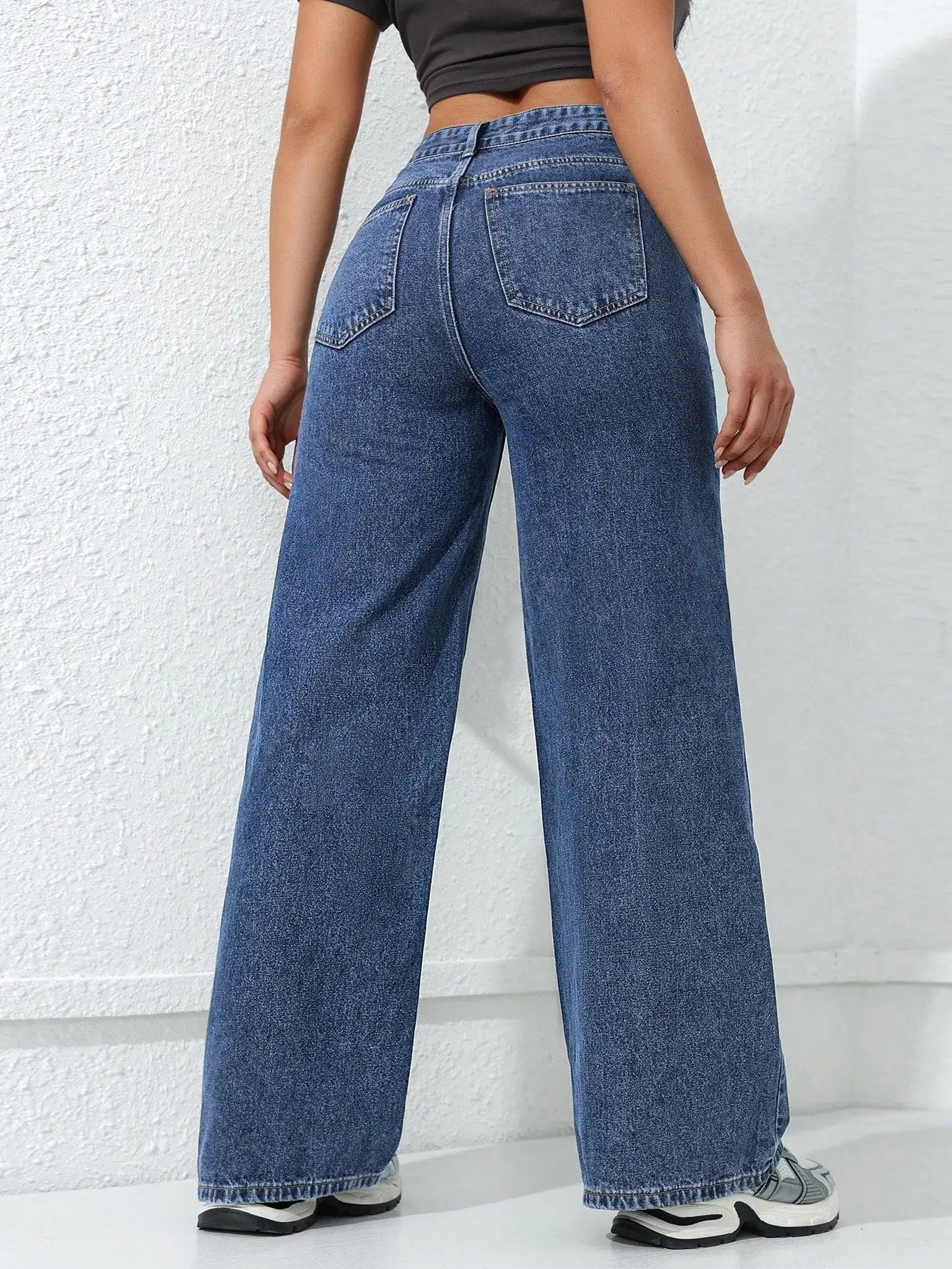 Calça Jeans Feminina Wide Leg Vintage