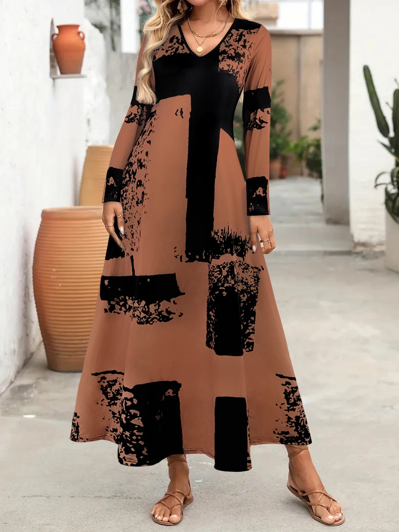 Vestido Longo Feminino Estampado