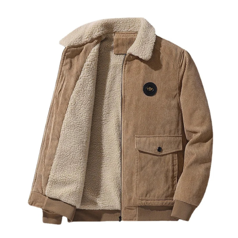 Casaco Masculino de Inverno em Veludo