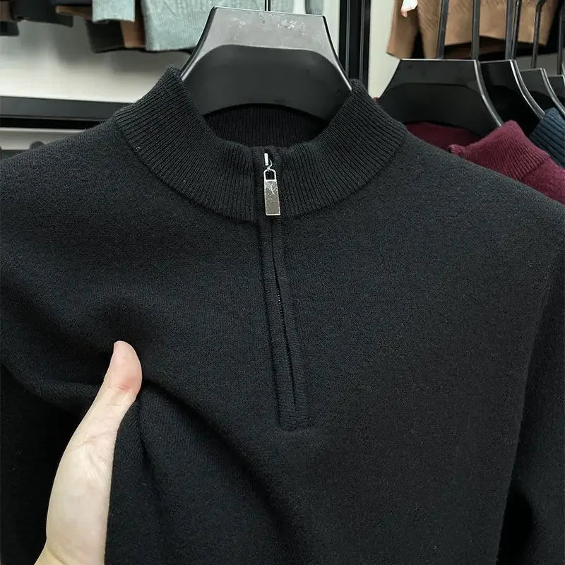 Suéter Masculino Gola Alta Meia Polo