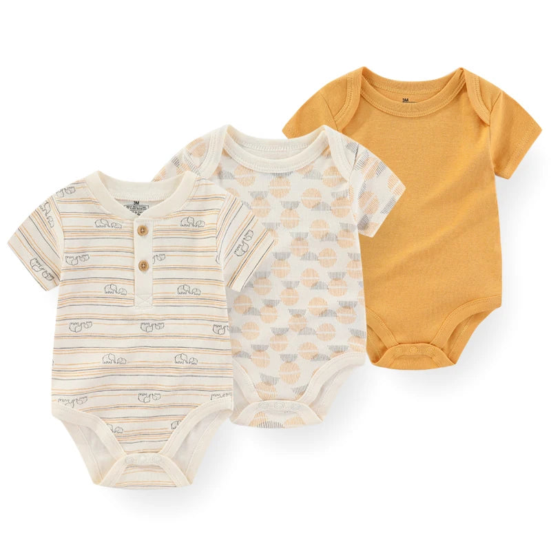 Kit 3 Body Bebê Verão Kiddiezoom com Estampa Divertida