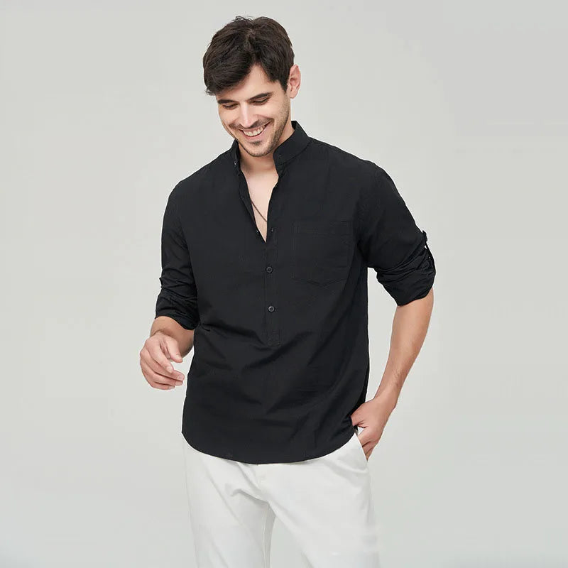 Camisa Masculina Casual em Algodão