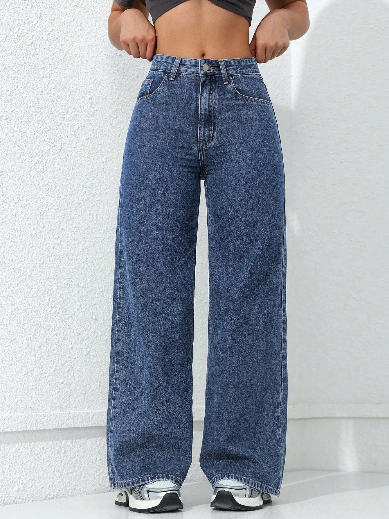 Calça Jeans Feminina Wide Leg Vintage