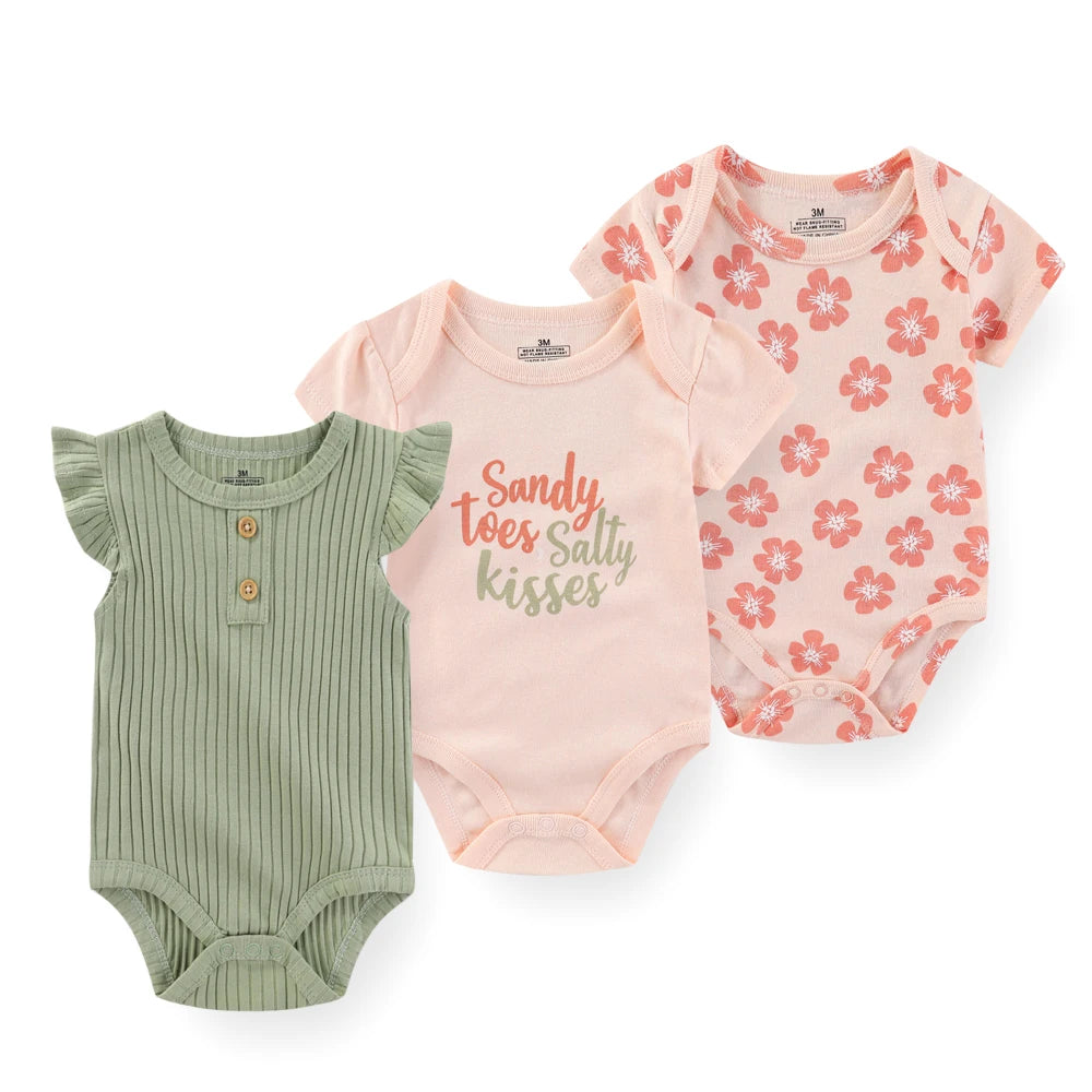 Kit 3 Body Bebê Verão Kiddiezoom com Estampa Divertida