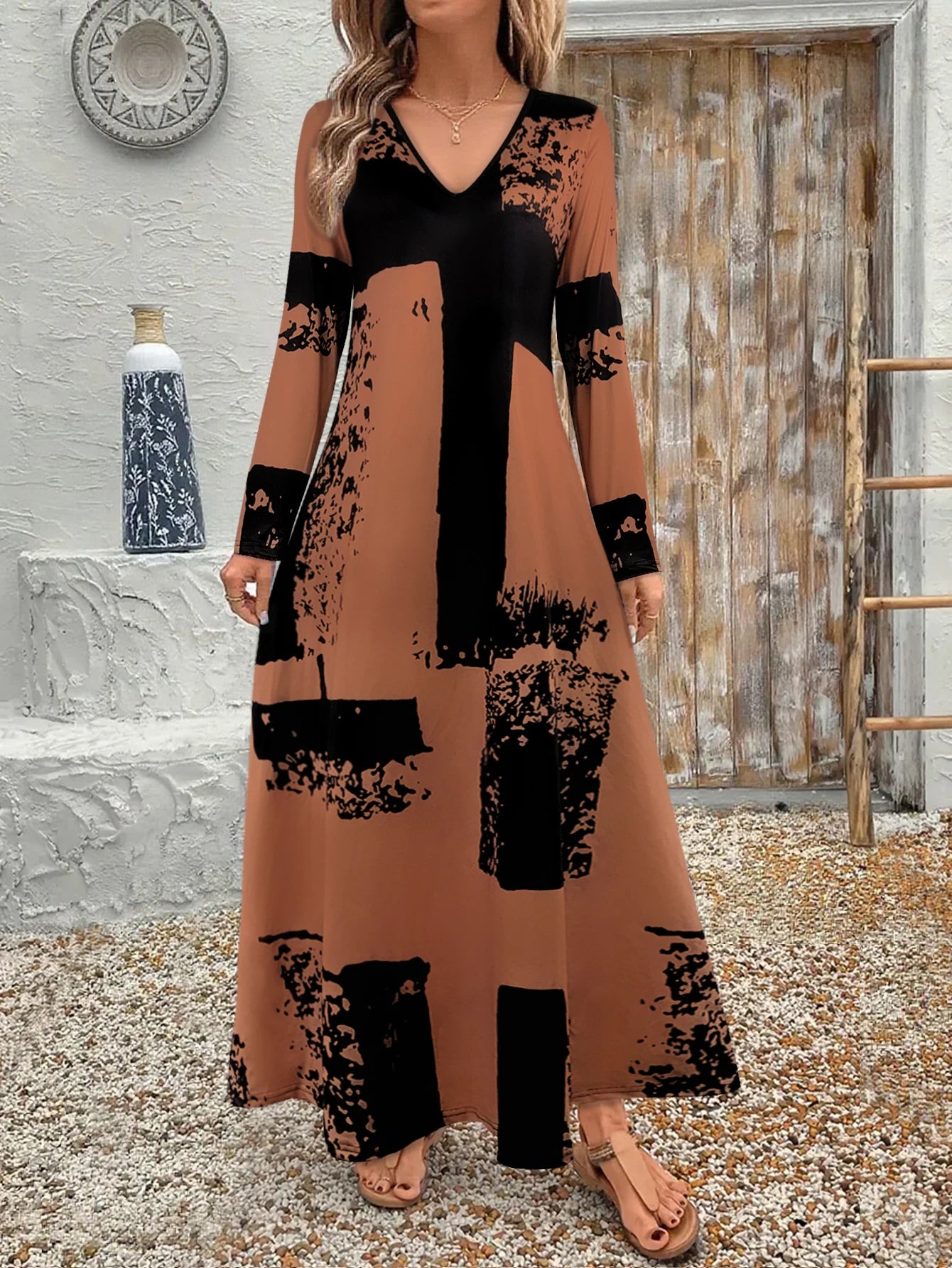 Vestido Longo Feminino Estampado