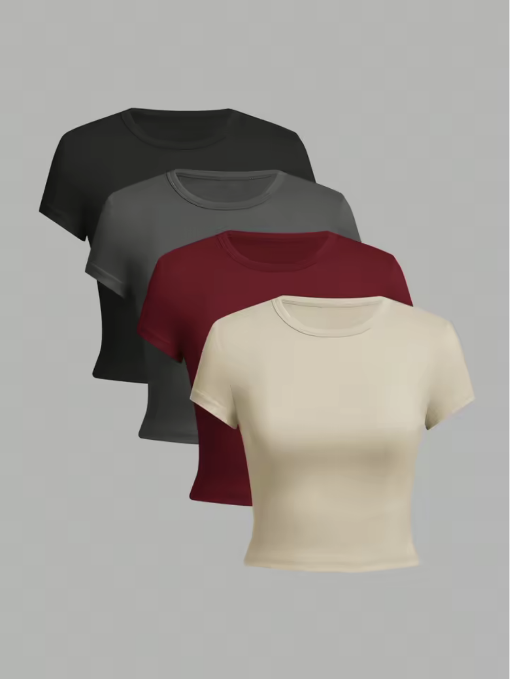 Kit com 04 Camisetas Básicas Femininas