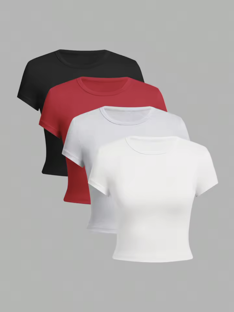 Kit com 04 Camisetas Básicas Femininas