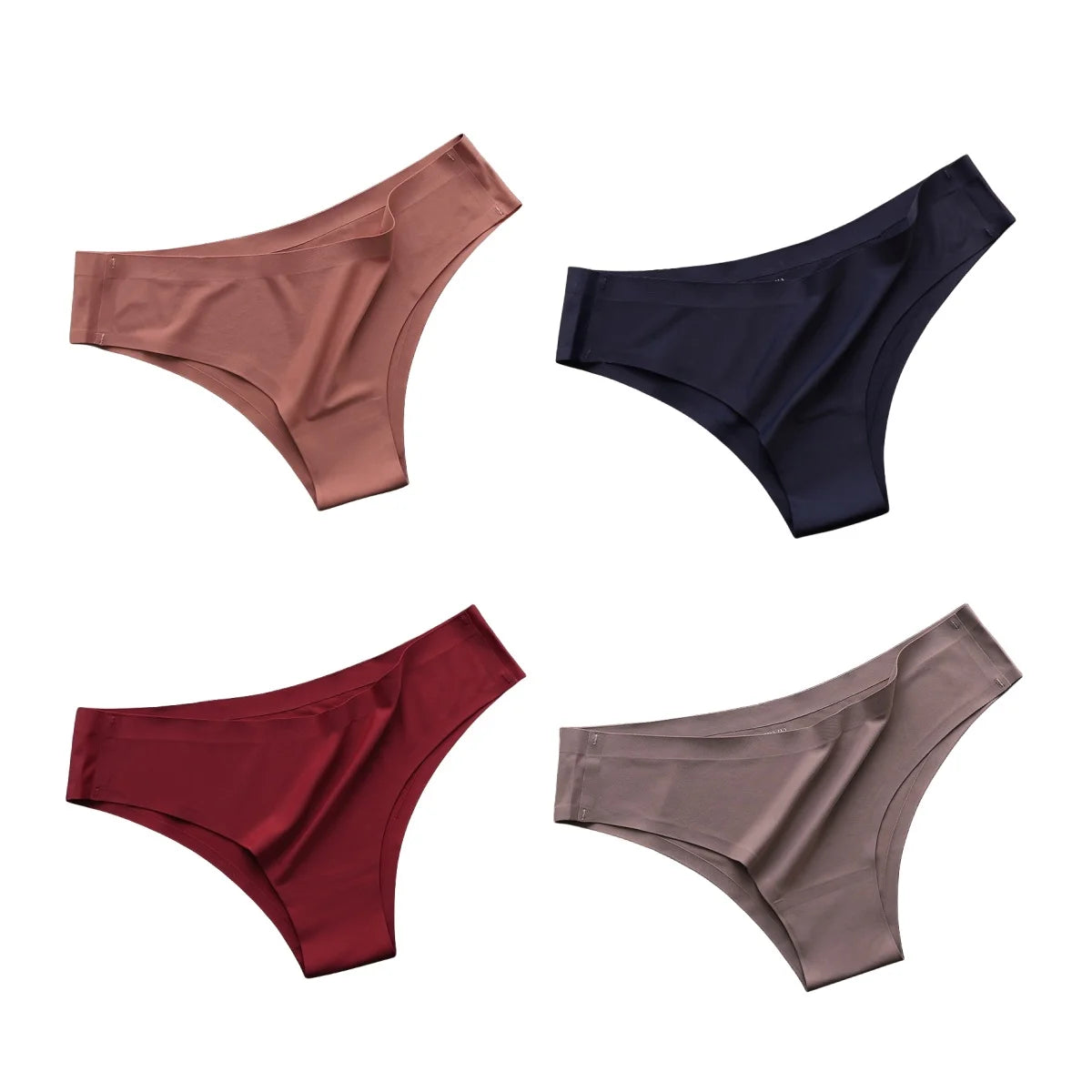 Kit 04 Peças de Calcinhas Femininas em Ice Silk (COMPRE 02 LEVE 03)