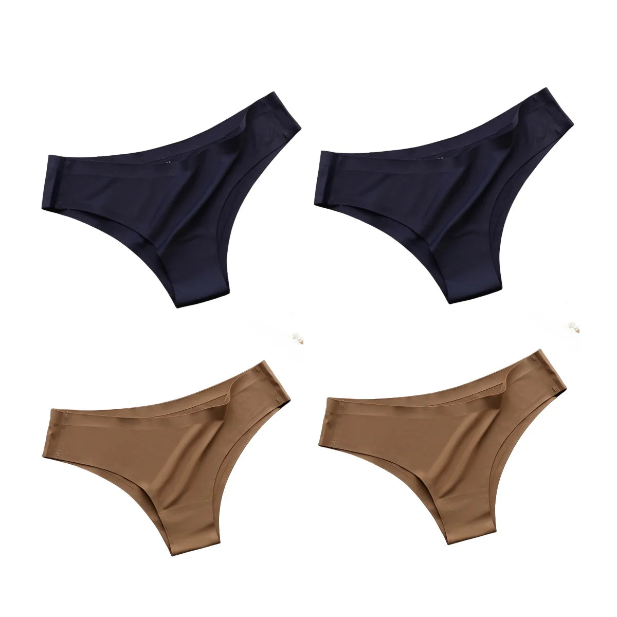 Kit 04 Peças de Calcinhas Femininas em Ice Silk (COMPRE 02 LEVE 03)