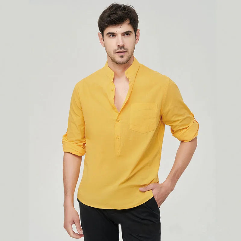Camisa Masculina Casual em Algodão