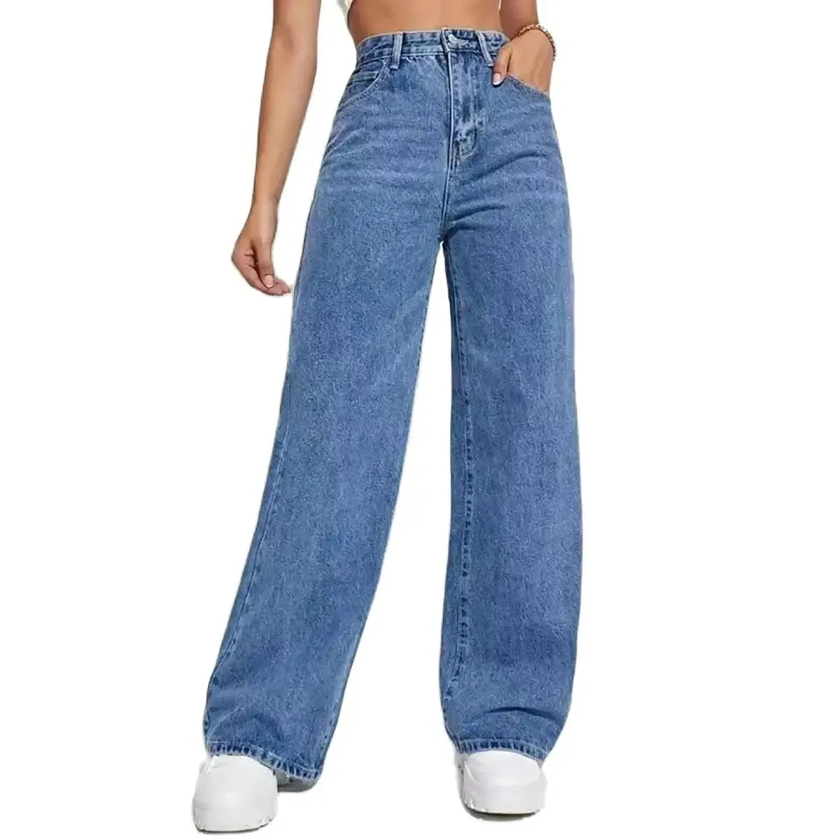 Calça Jeans Wide Leg Feminina – Cintura Alta