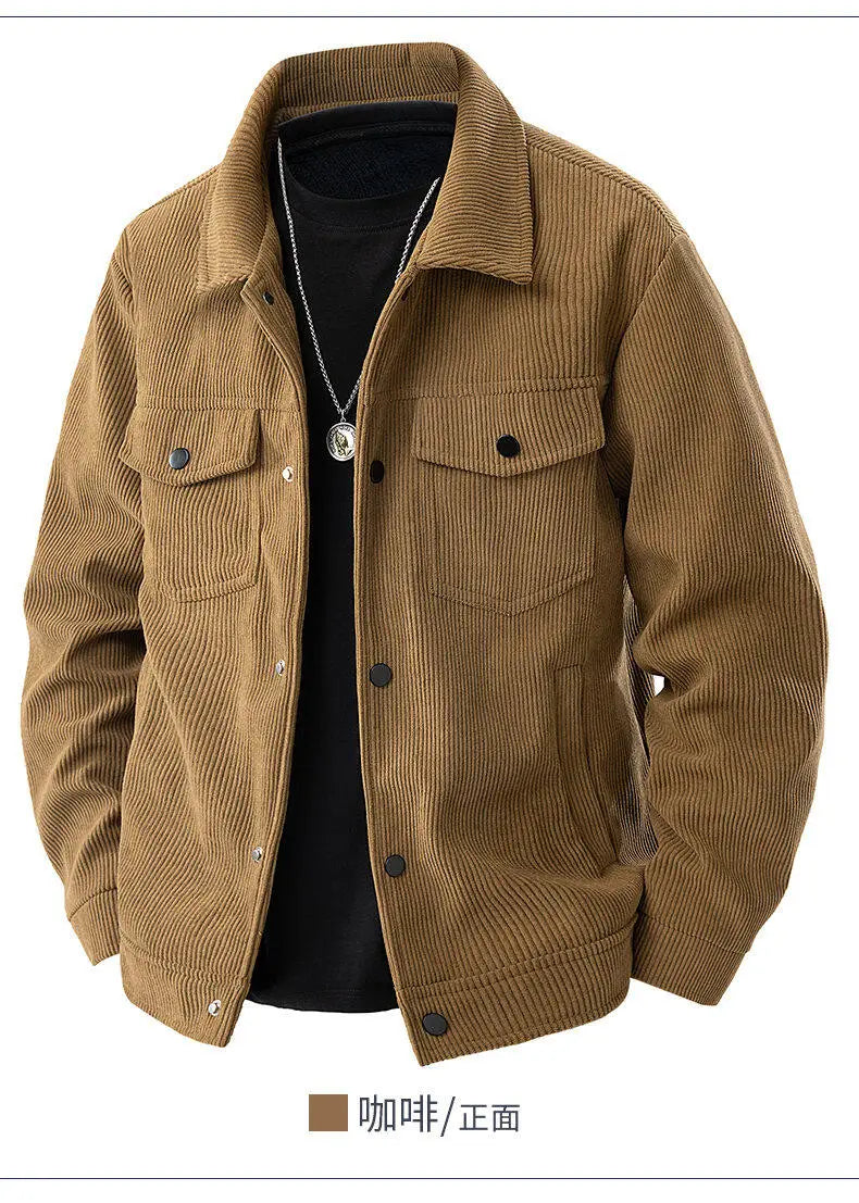 Jaqueta Masculina de Veludo Cotelê com Lapela