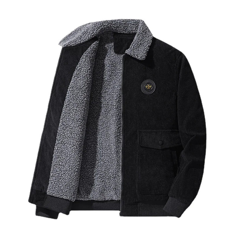 Casaco Masculino de Inverno em Veludo