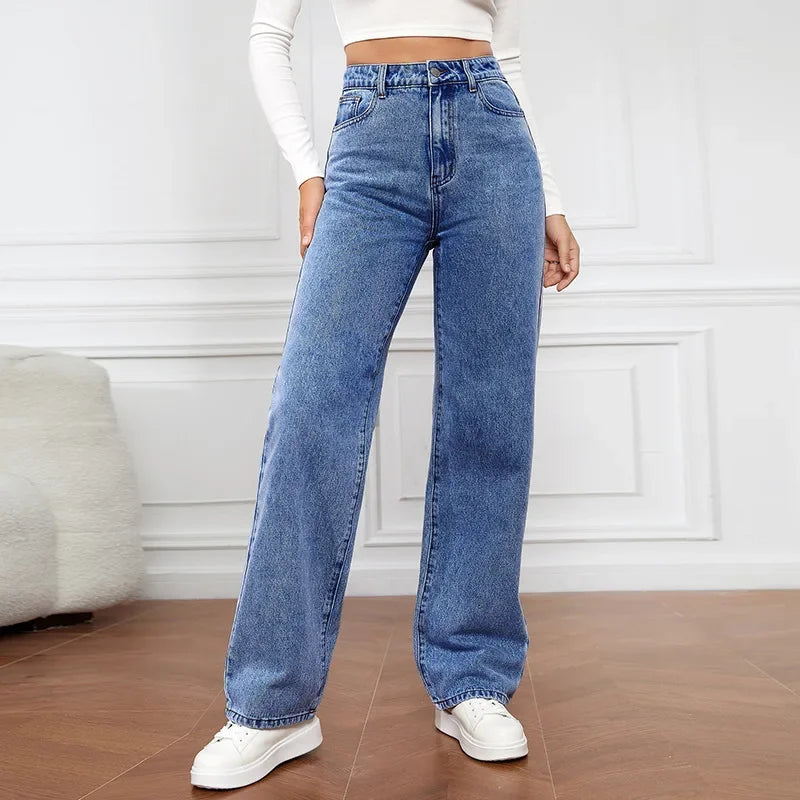 Calça Jeans Wide Leg Feminina – Cintura Alta